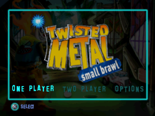 Twisted Metal Small Brawl title screen for Playstation